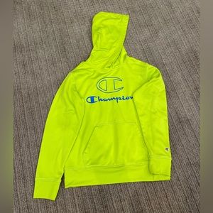 Boys Lime Green Champion Hoodie Sz.Large